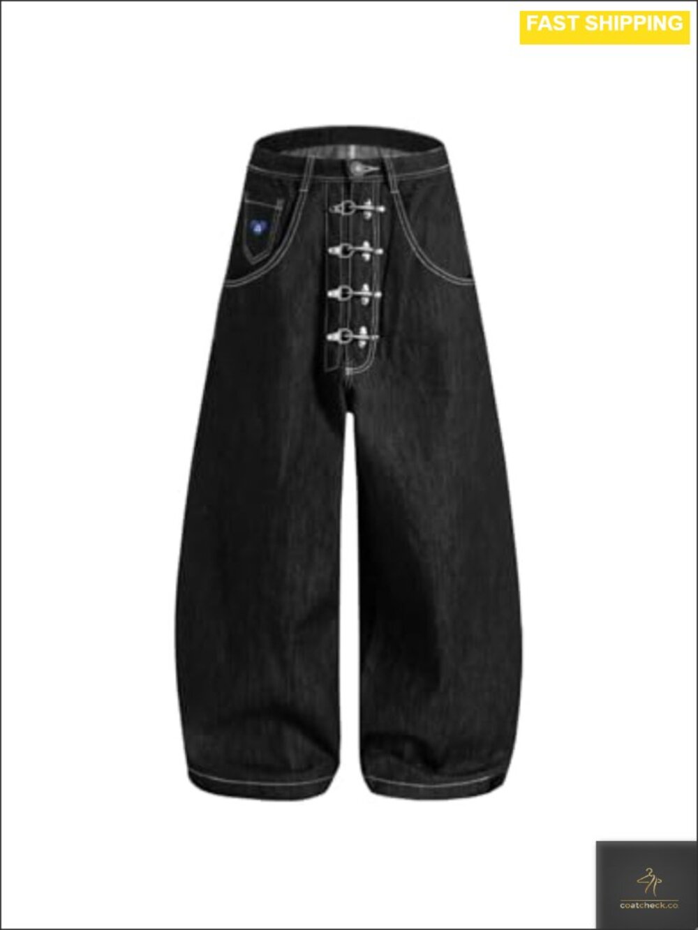 Aelfric Eden Metal Button Raw Barrel Wide Leg Unisex Streetwear Jeans